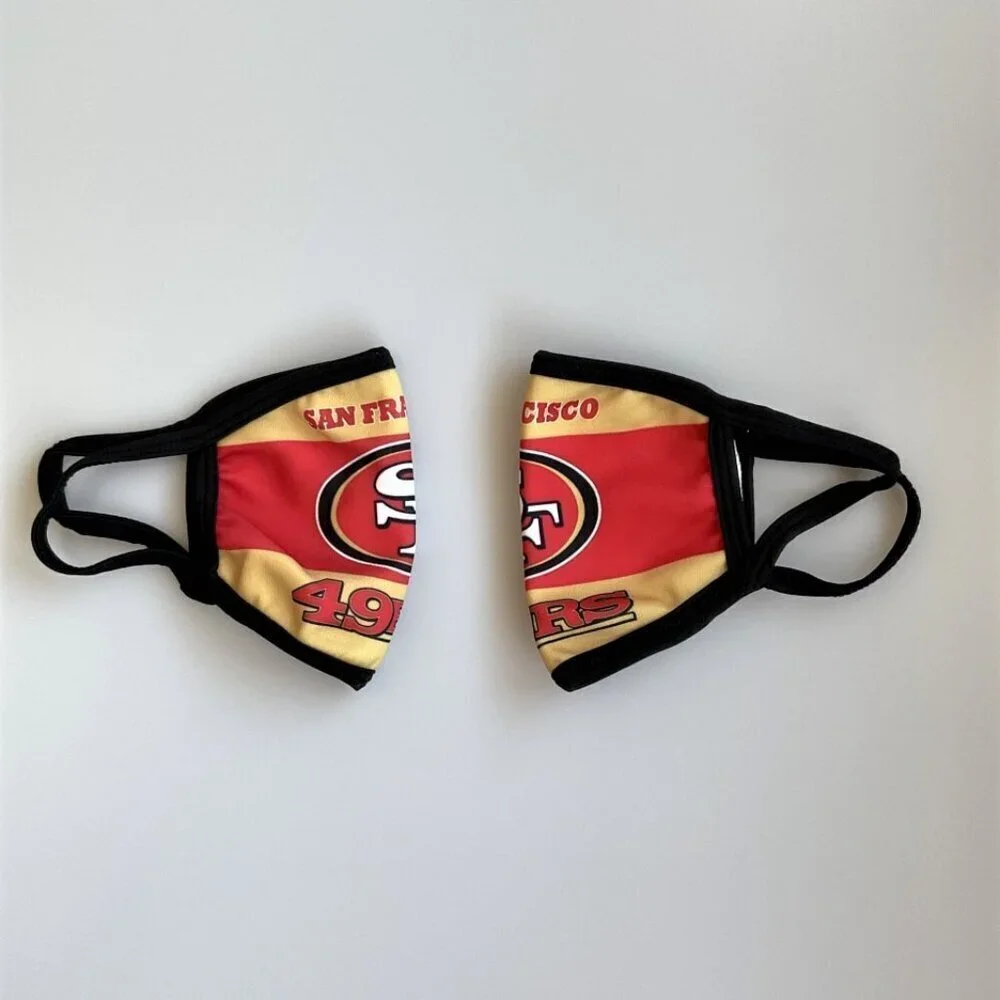 SAN FRANCISCO 49ERS FOOTBALL FACE MASK 2 PACK UNISEX